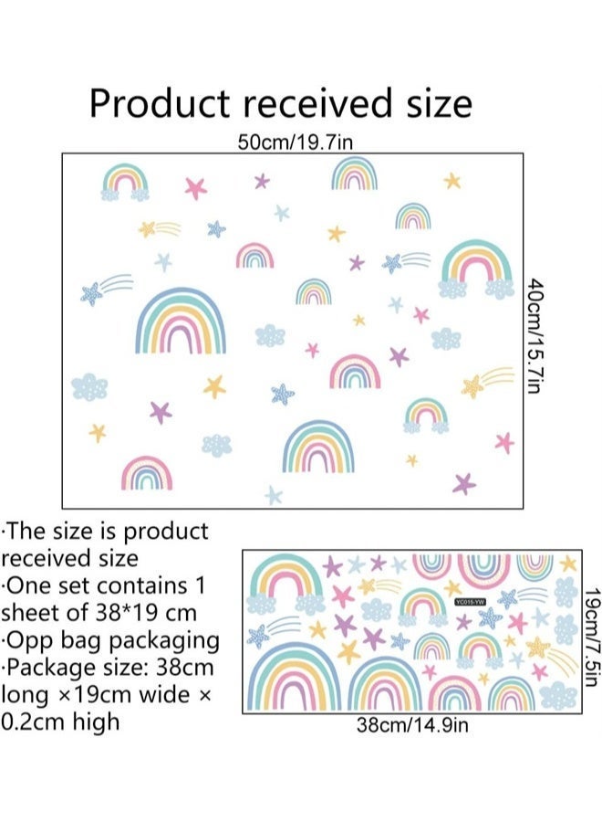 HOMESTAR Wall Stickers, Rainbow, Clouds, Stars, Glow in The Dark, DIY Home Decor for Kids, Bedroom, Bathroom Decorations - Image 3